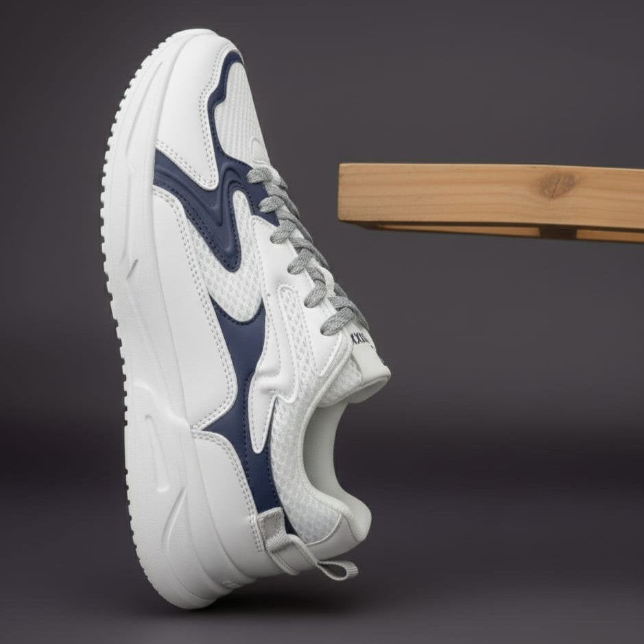 ZEDOXX Stride Nova – White & Navy Lifestyle Sneakers