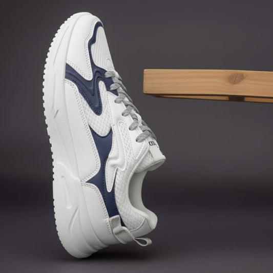 ZEDOXX Stride Nova – White & Navy Lifestyle Sneakers